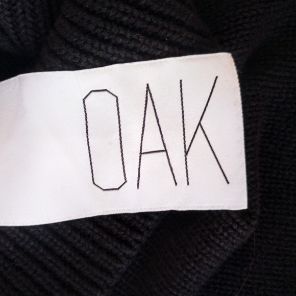 OAK NYC black exposed shoulder wool blend turtleneck sweater - Picture 9 of 10